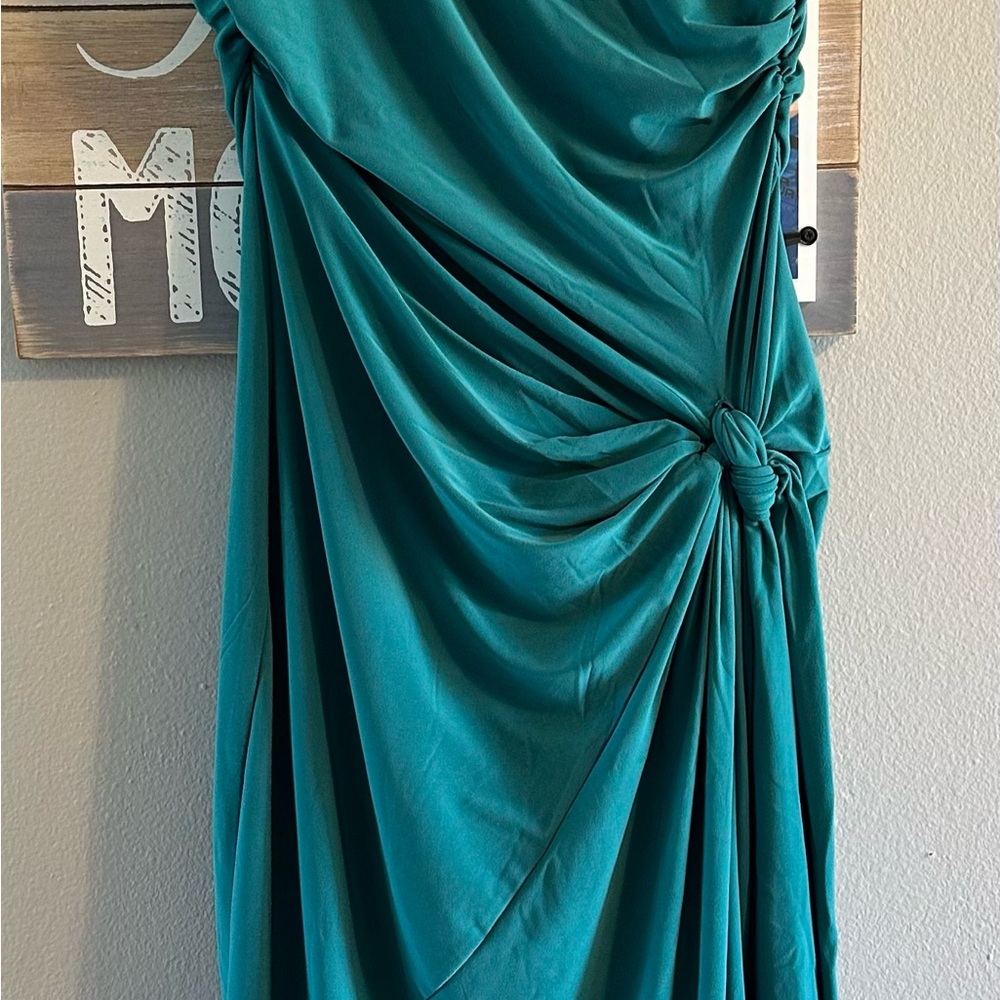 White House Black Market Teal Asymmetrical Dress